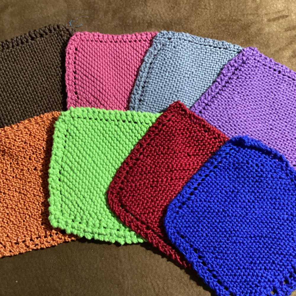 Handmade knitted dishcloths (set#4)